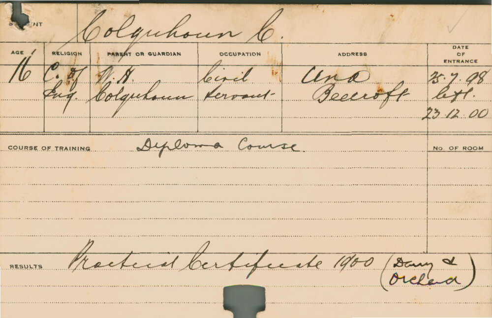 COLQUHOUN, Colin (Special Course - Dairy &amp; Orchard)