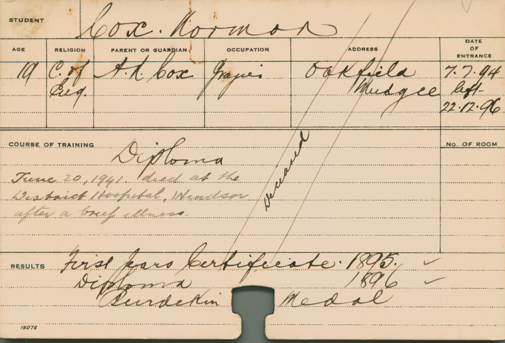 COX, Norman (Hawkesbury Diploma of Agriculture (HDA))