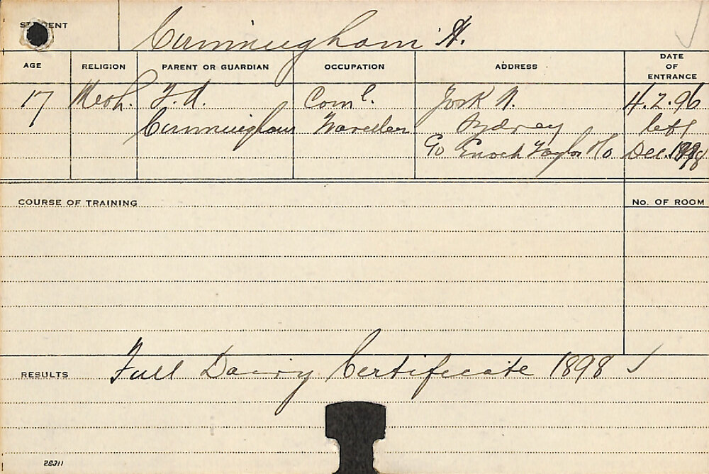 CUNNINGHAM, H (Full Dairy Certificate)