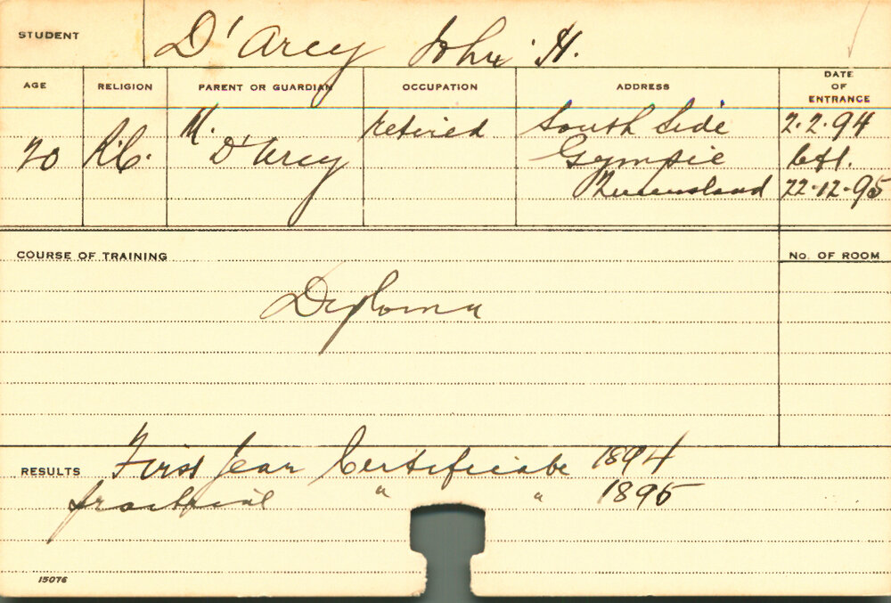 D'ARCY, John H (Hawkesbury Diploma of Agriculture (HDA))