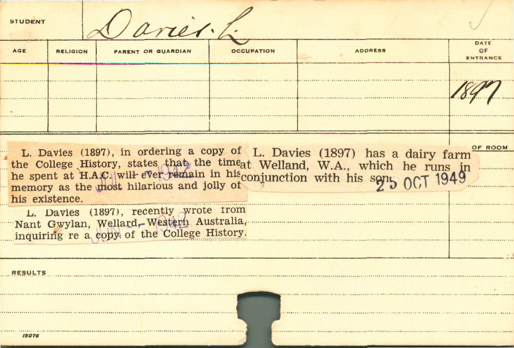 DAVIES, L (Agriculture)