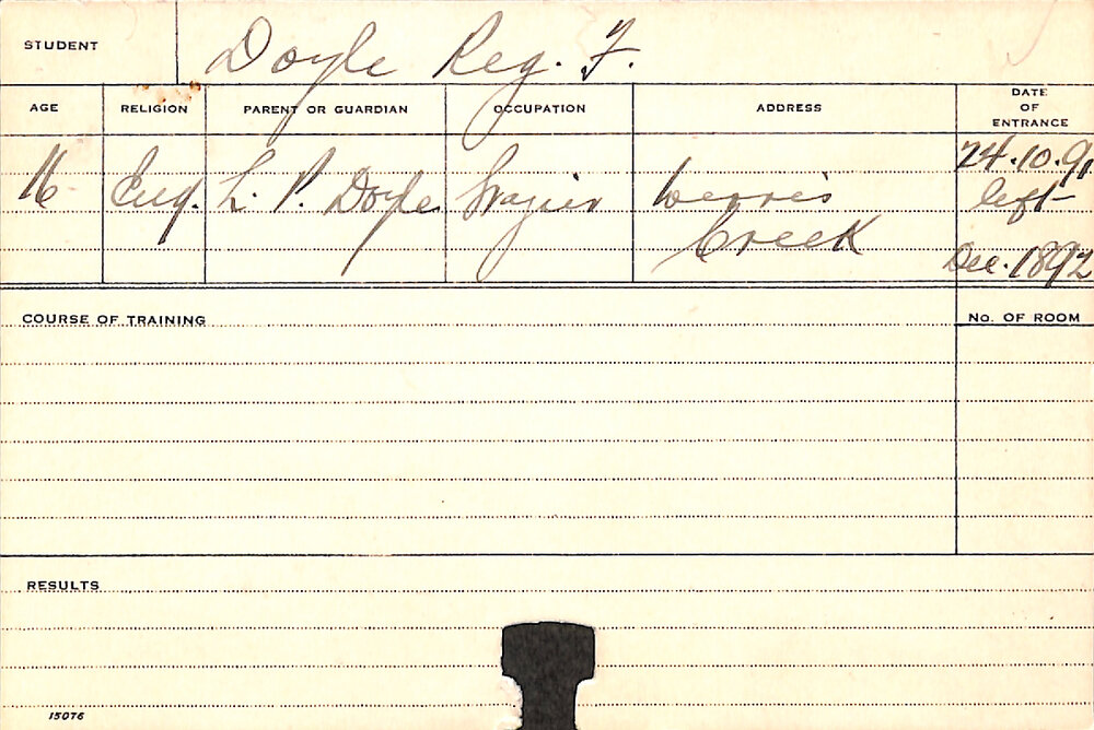 DOYLE, Reg F (Agriculture 1891)