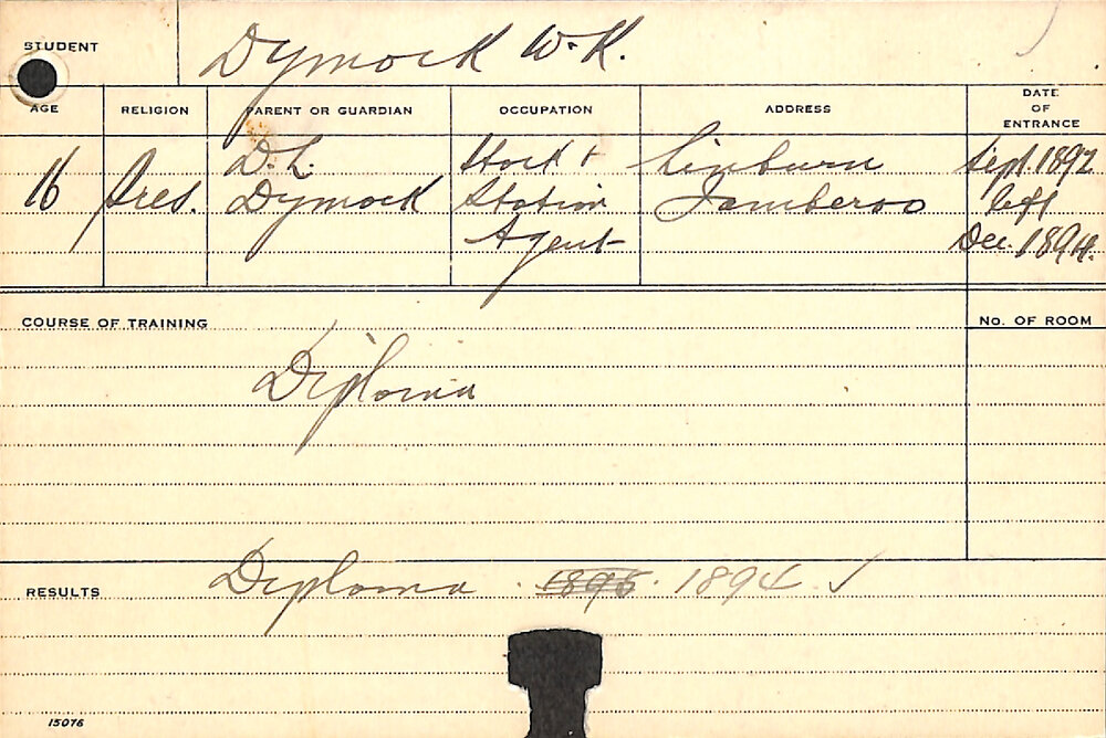 DYMOCK, WK (Diploma)