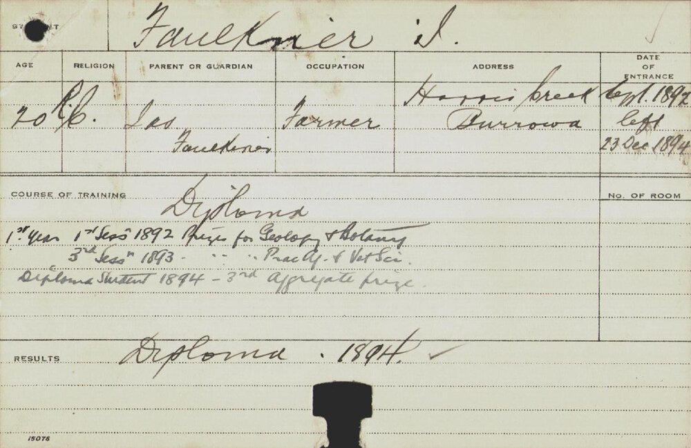 FAULKNER, James (Hawkesbury Diploma of Agriculture (HDA))