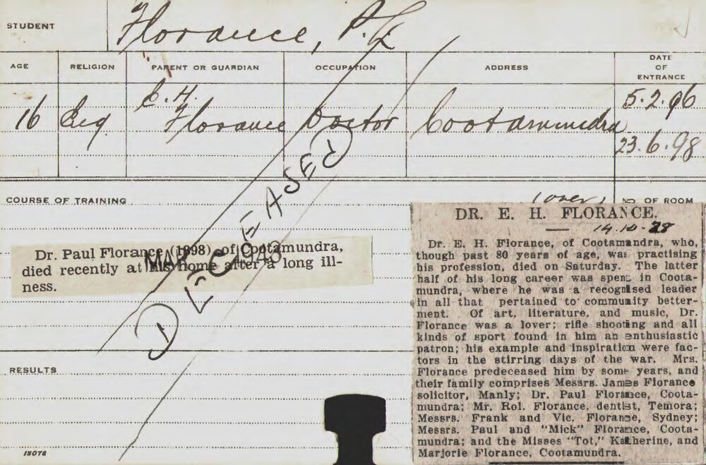 FLORANCE, Paul L (Agriculture)