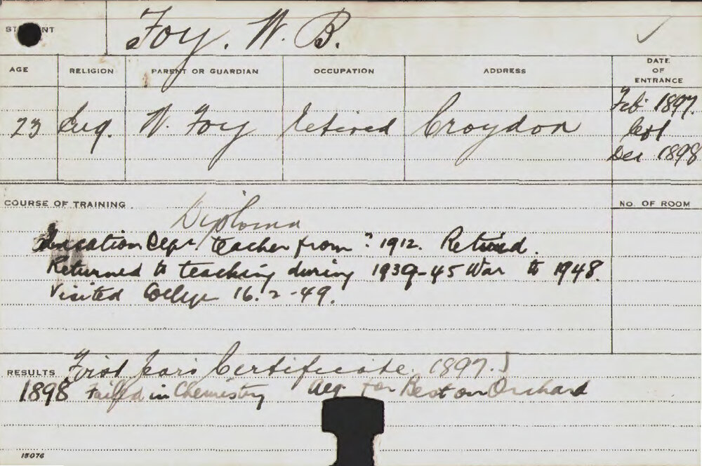 FOY, WB (Hawkesbury Diploma of Agriculture (HDA))