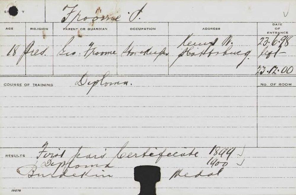 FROOME, Jack (Hawkesbury Diploma of Agriculture (HDA) (Burdekin Medal))