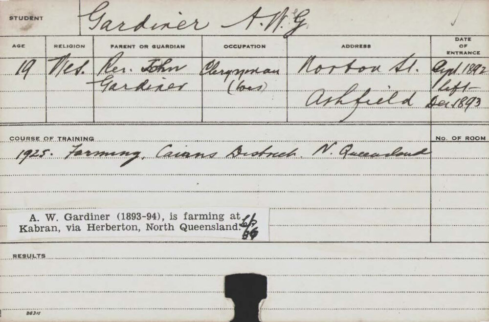 GARDINER, AWG (Agriculture)