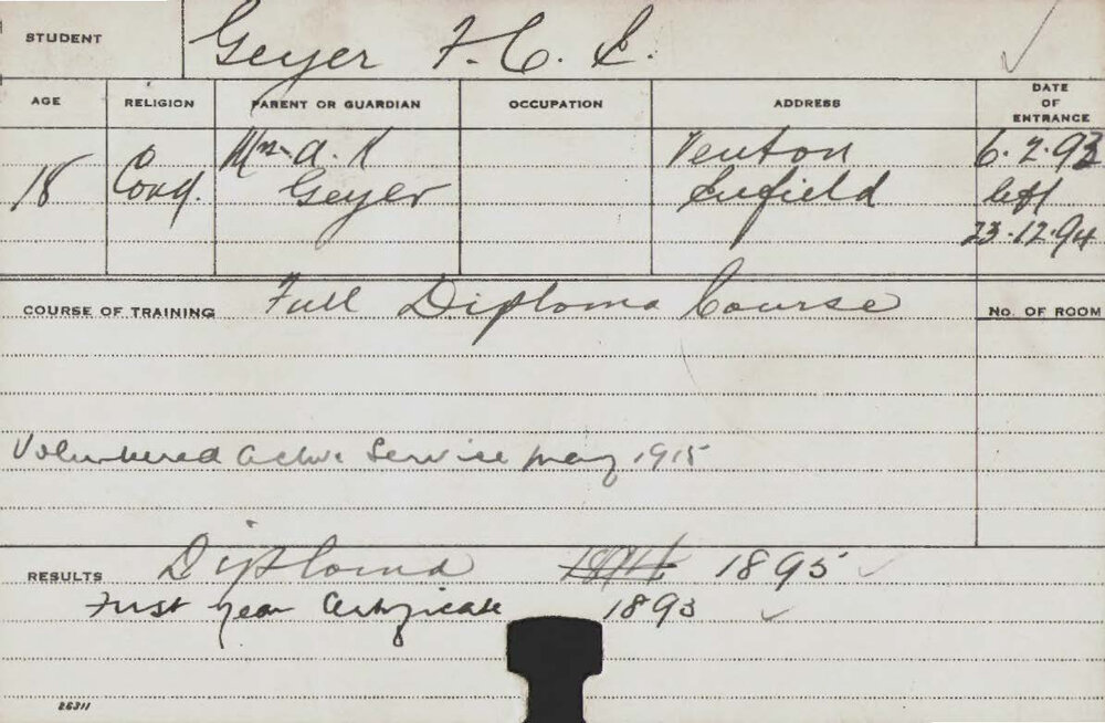 GEYER, FCE (Hawkesbury Diploma of Agriculture (HDA))