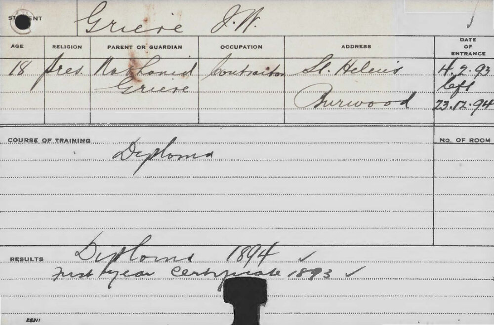 GRIEVE, JW (Diploma)