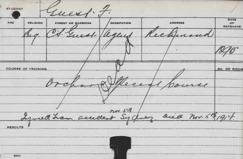 GUEST, F (Short course - Orchard)