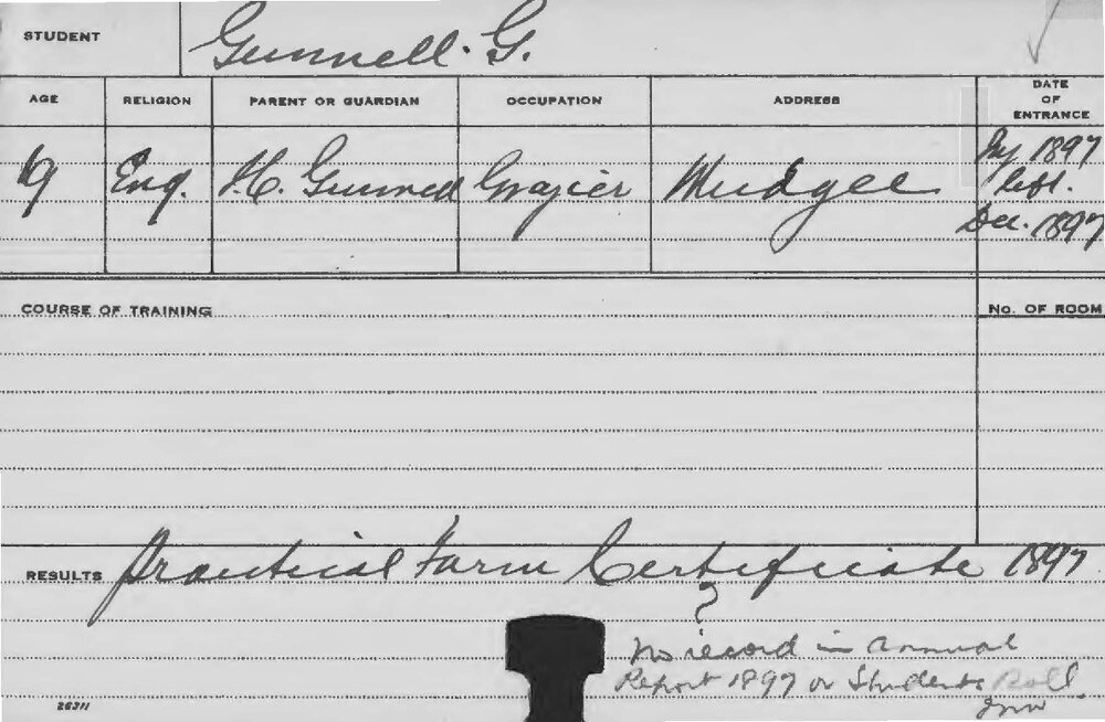 GUNNELL, G (Practical Farm Certificate)