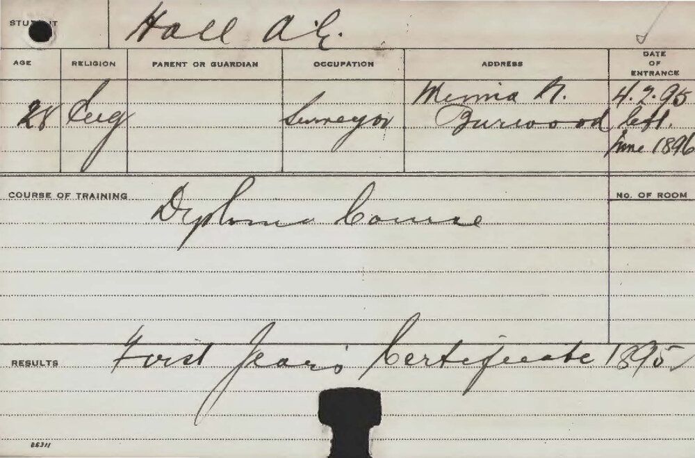 HALL, AE (Diploma Course)