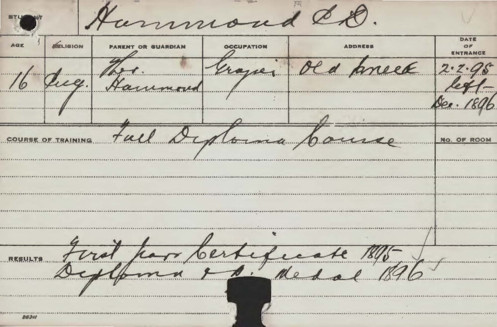 HAMMOND, ED (Full Diploma Course)