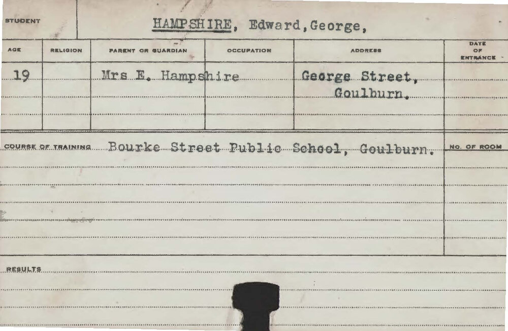 HAMPSHIRE, Edward George (Dairying?)