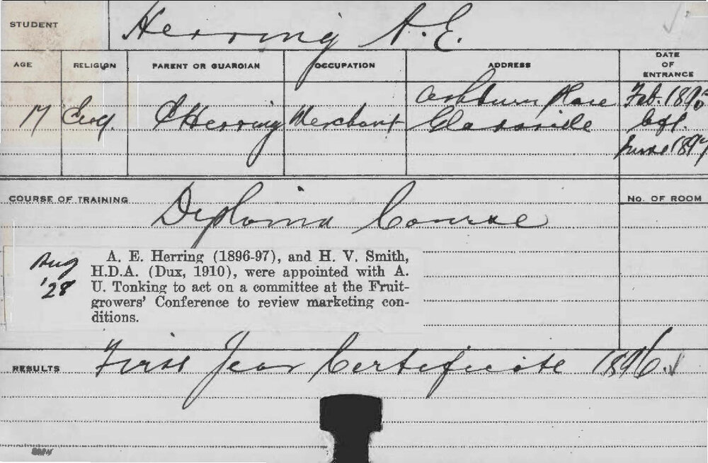 HERRING, AE (Diploma course)