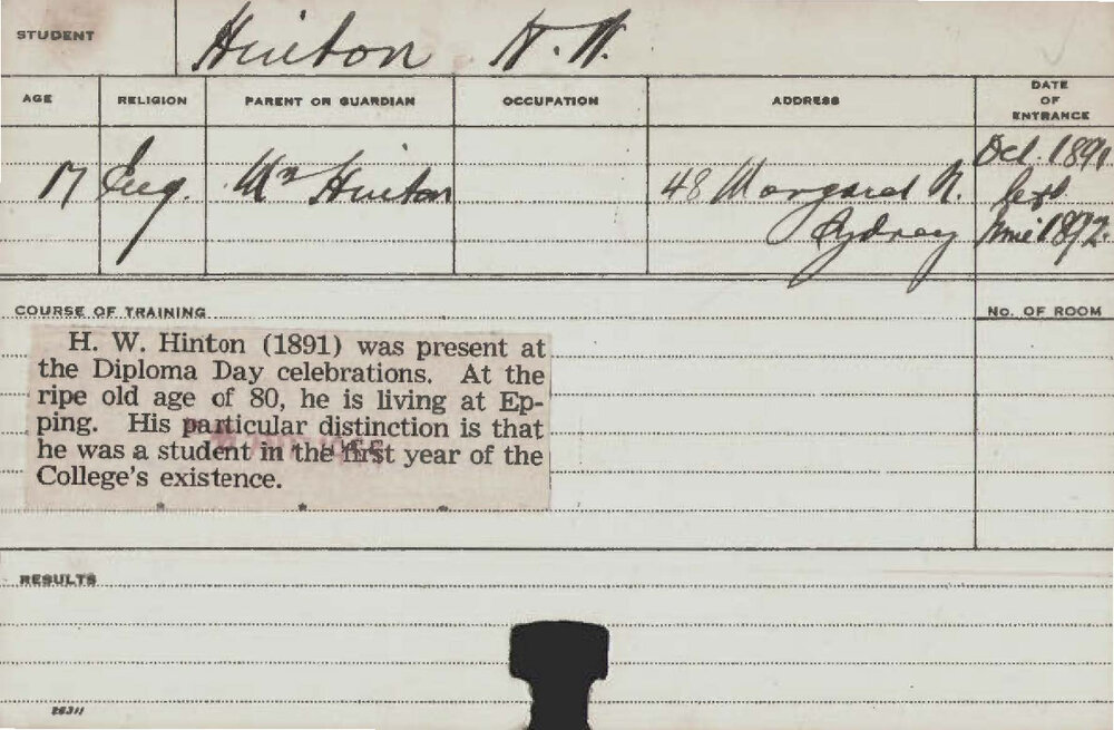 HINTON, HW (Agriculture 1891)