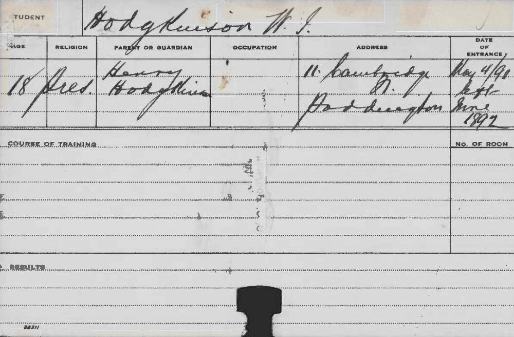 HODGKINSON, WJ (Agriculture 1891)