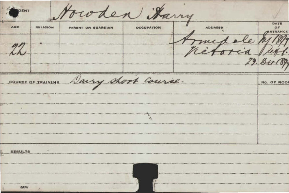 HOWDEN, Harry (Short course - Dairy)