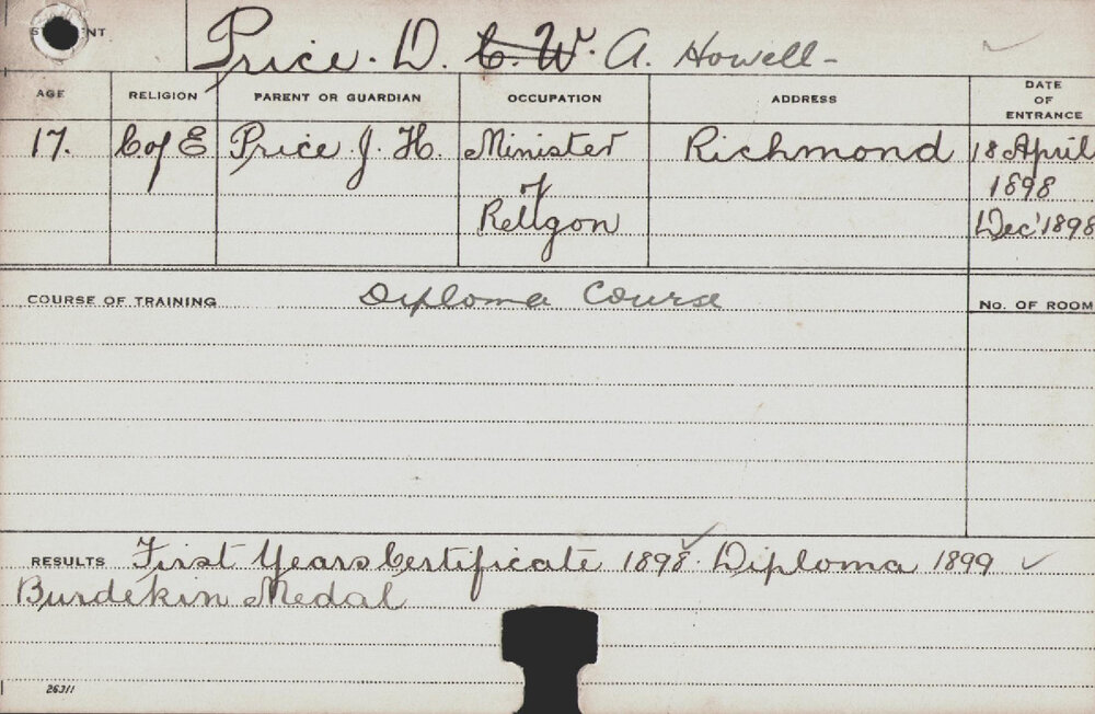 HOWELL-PRICE, DA (Diploma Course)