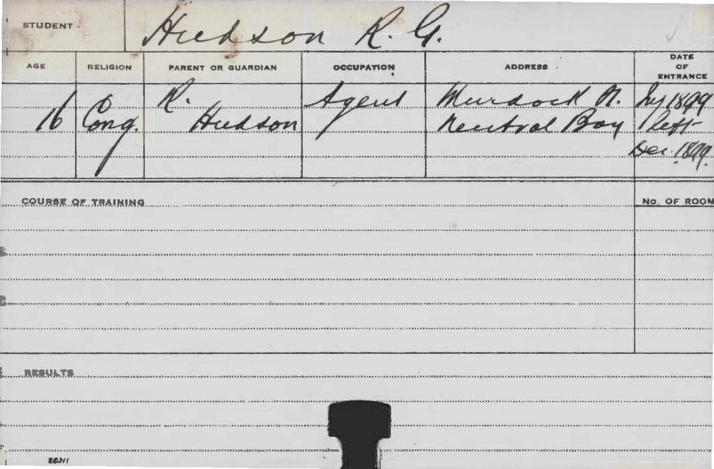 HUDSON, RG (Agriculture)