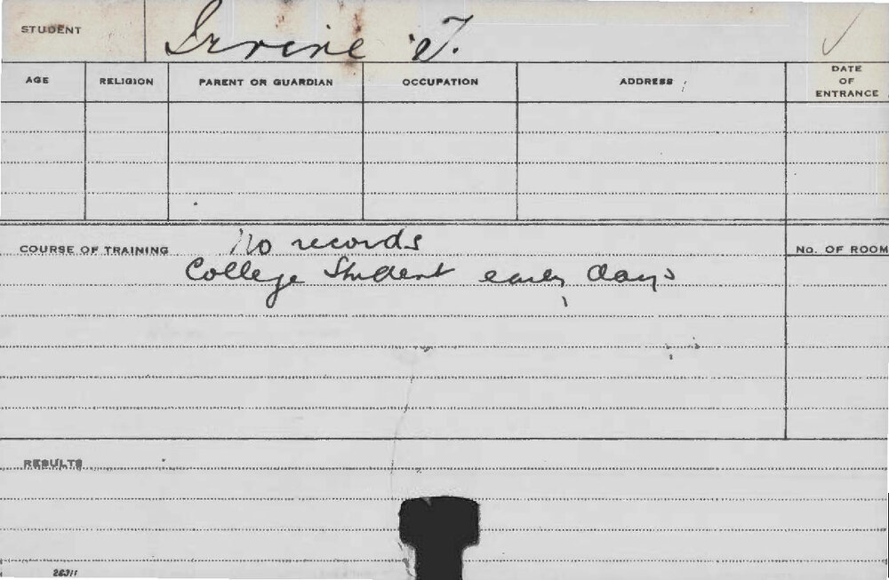 IRVINE, T (Course Not Identified)