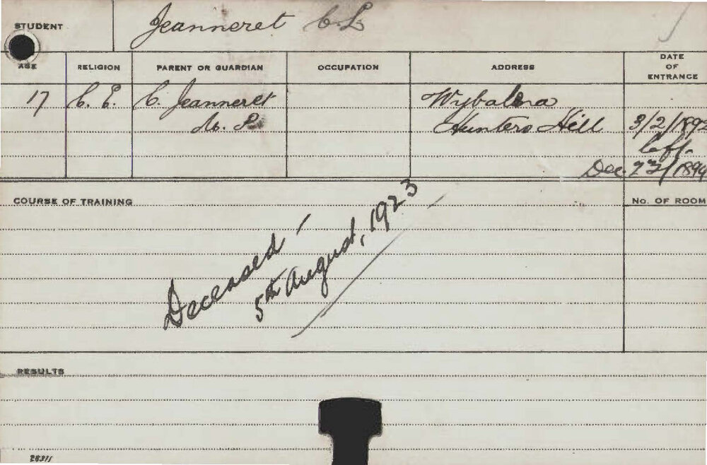 JEANNERET, Charles Louis (Agriculture)