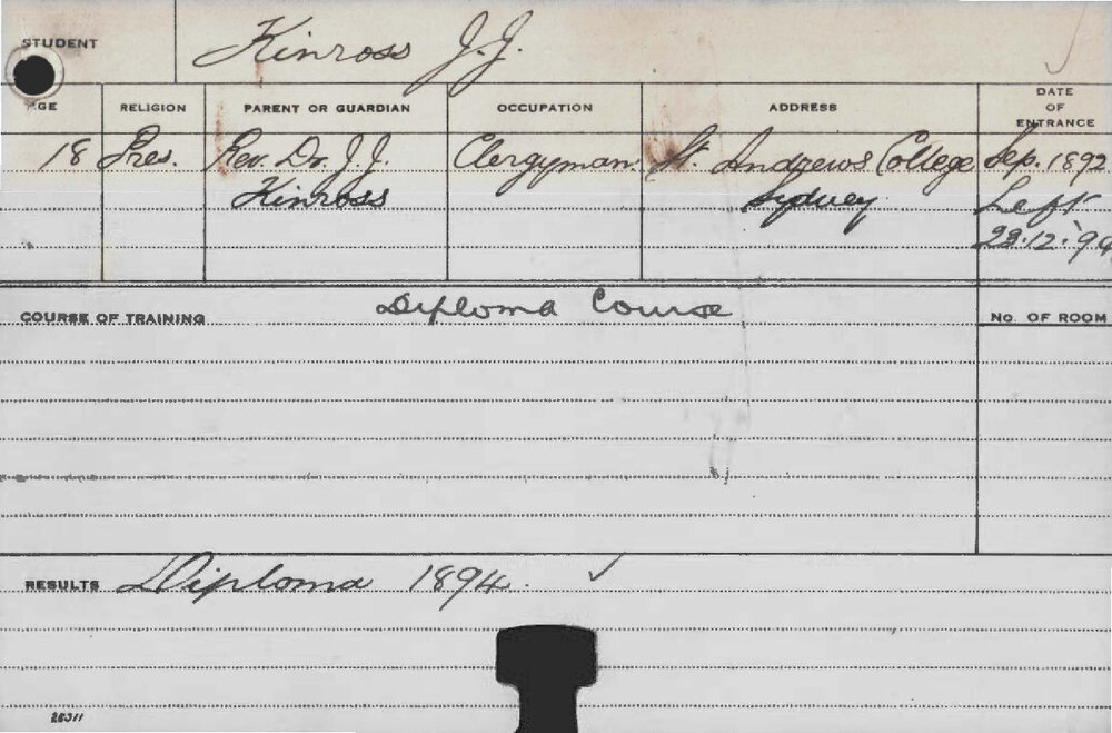 KINROSS, JJ (Diploma Course)