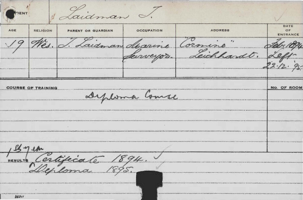 LAIDMAN, T (Diploma Course)