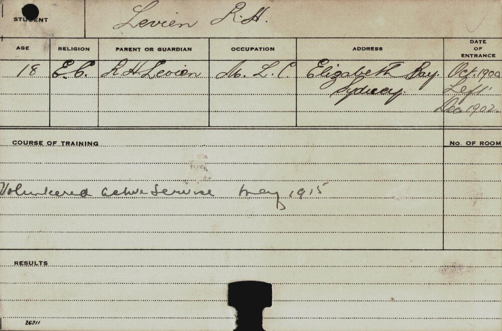 LEVIEN, Robert Henry (Agriculture)