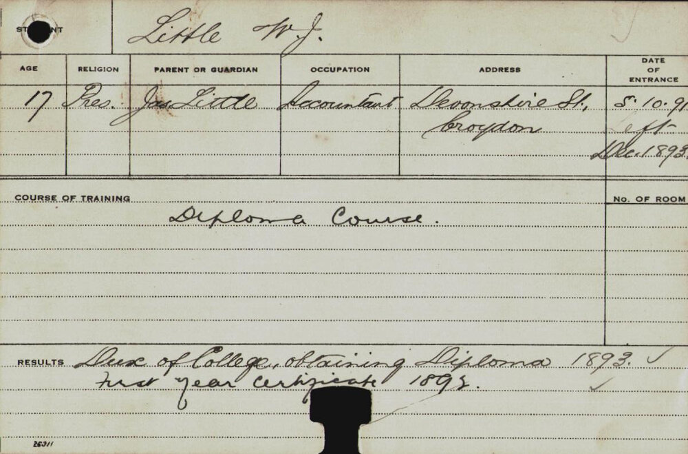 LITTLE, WJ (Diploma)