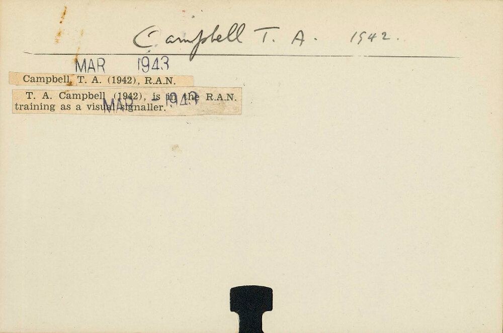CAMPBELL, TA (Course Not Identified)