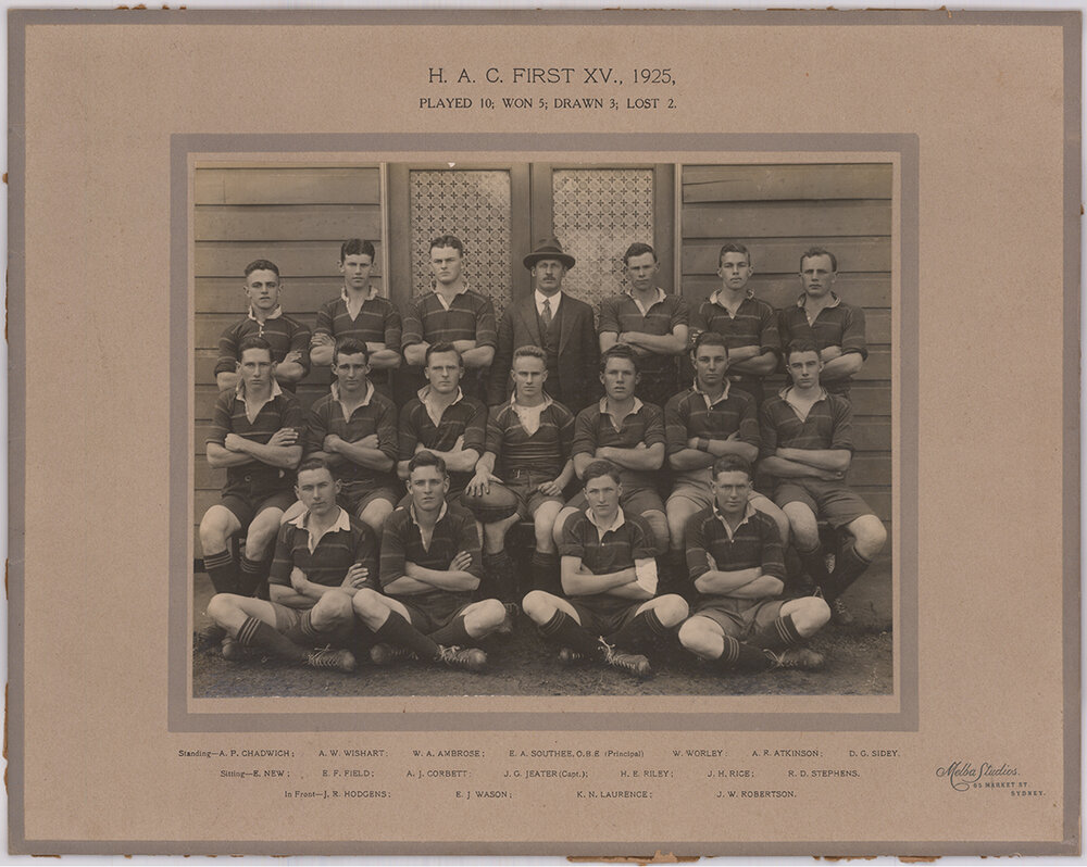 Football (Rugby Union) team - 1st XV, 1925 [Hawkesbury Agricultural College (HAC)]