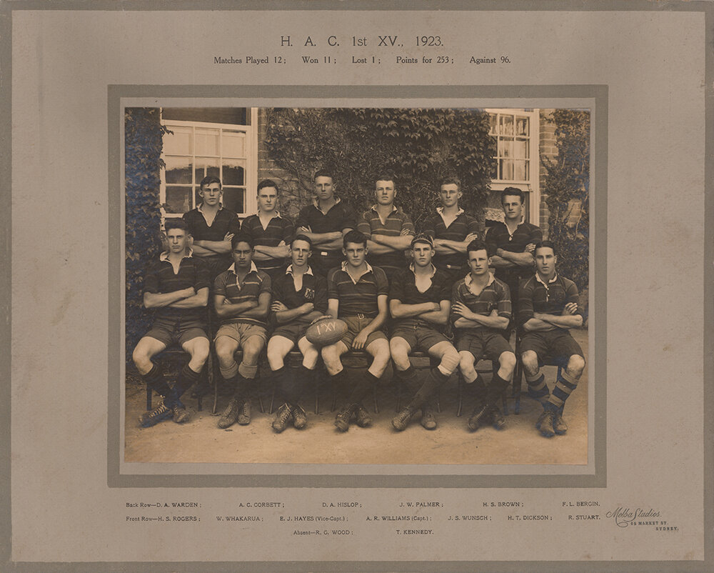 Football (Rugby Union) team - 1st XV, 1923 [Hawkesbury Agricultural College (HAC)]