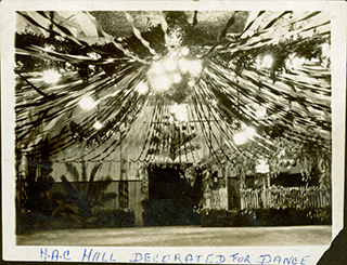 Inside of Memorial Hall HAC - Decorated for a dance