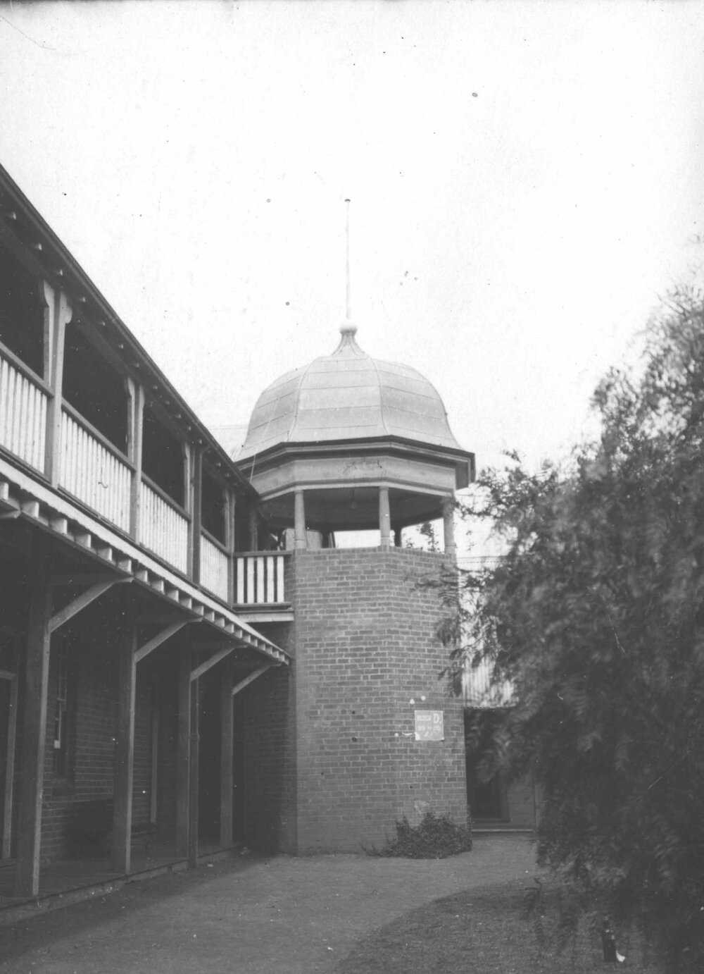 Quadrangle - Brick stairway with cupola [Hawkesbury Agricultural College (HAC)]