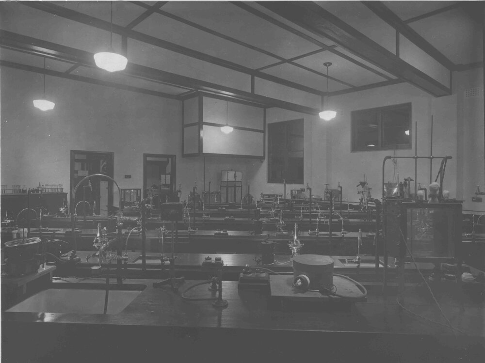 Bacteriology Laboratory (at night) [Hawkesbury Agricultural College (HAC)]
