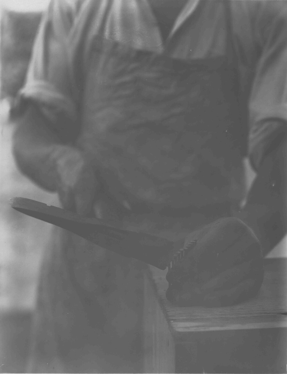 Starting to nail with edge of hammer [Hawkesbury Agricultural College (HAC)]