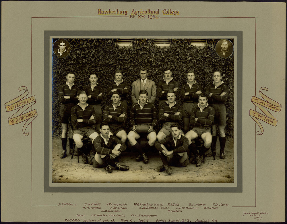 Football (Rugby Union) team - 1st XV, 1934 [Hawkesbury Agricultural College (HAC)]