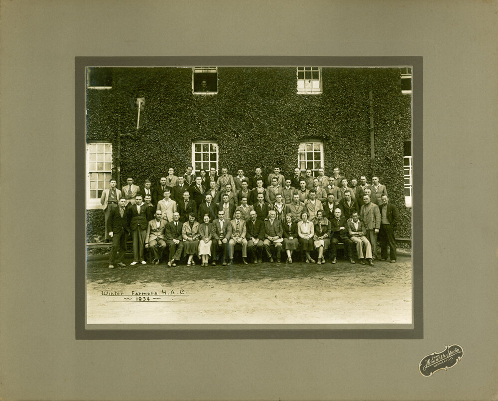 Winter School for Farmers, 1934 - group of farmers (Principal Southee is seated near the centre front, 6th from left) [Hawkesbury Agricultural College (HAC)]