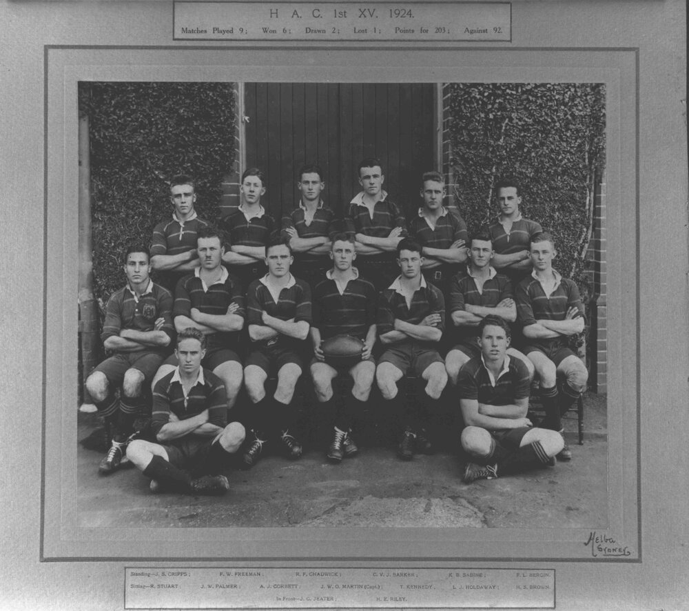 Football (Rugby Union) team - 1st XV, 1924 [Hawkesbury Agricultural College (HAC)]