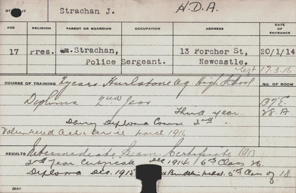 Strachan, J (Dairy Diploma Course)