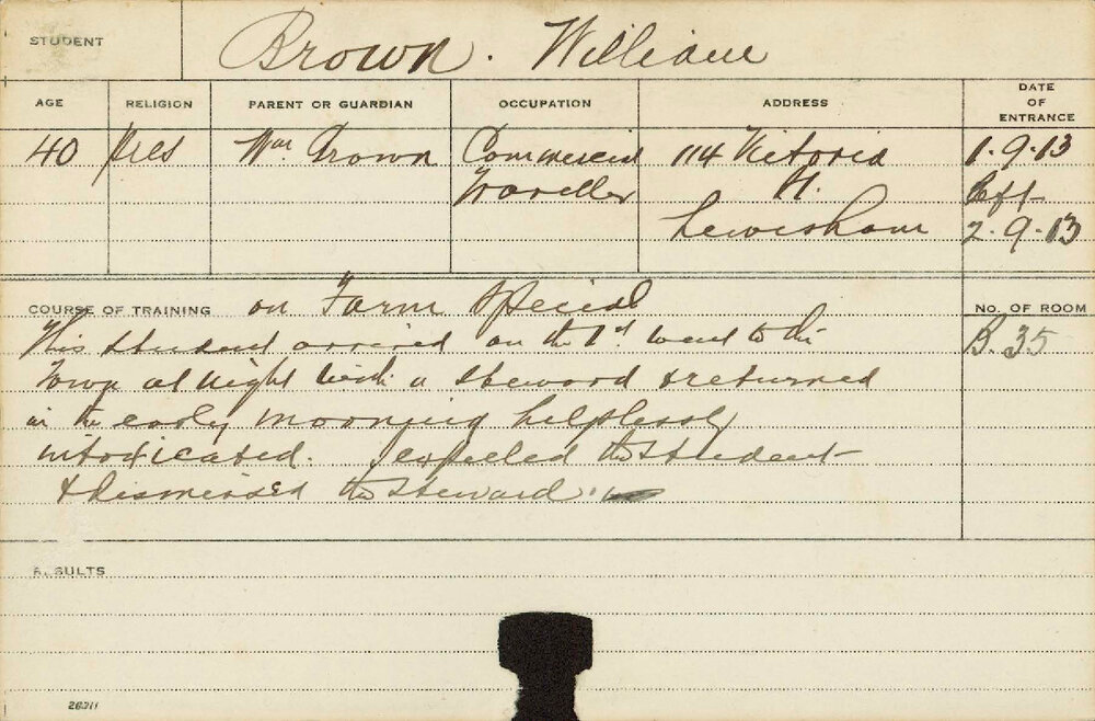 BROWN, William (Special Course - Farm)