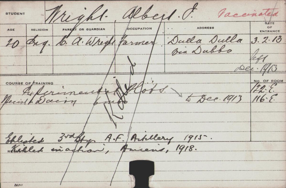 Wright, Albert J (Exeperimental Plots/ Special Dairy)