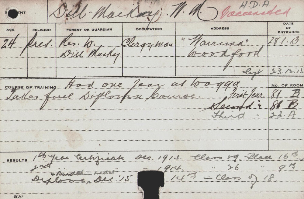 DILL-MACKY, WM (Hawkesbury Diploma of Agriculture (HDA))