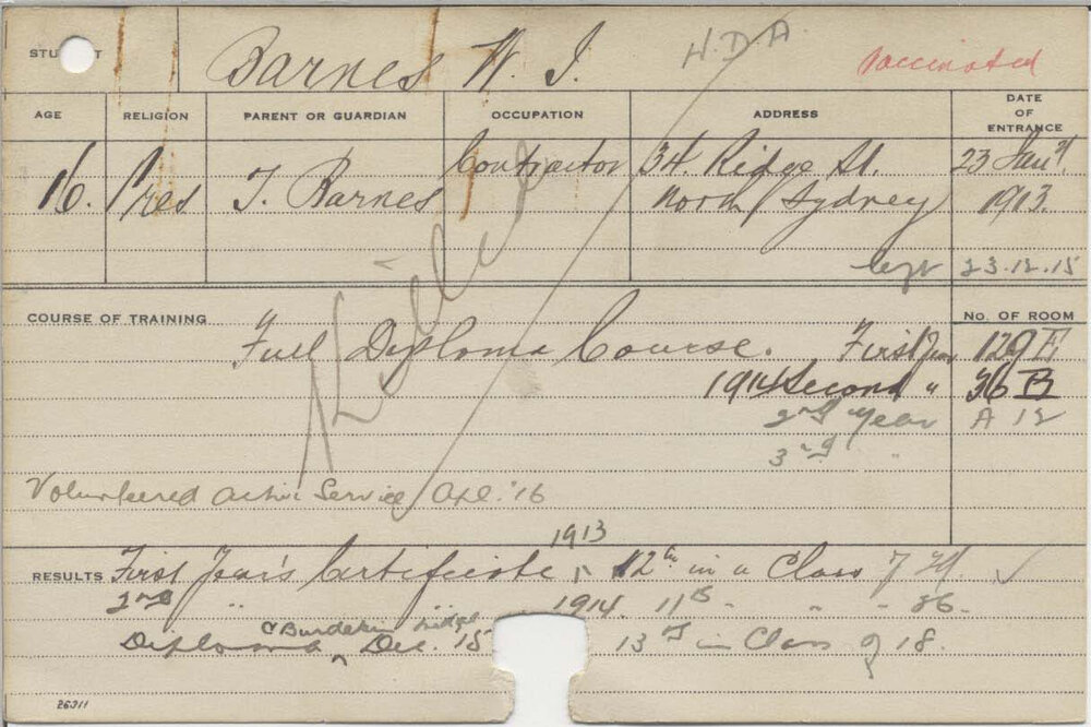 BARNES, William J (Hawkesbury Diploma of Agriculture (HDA))