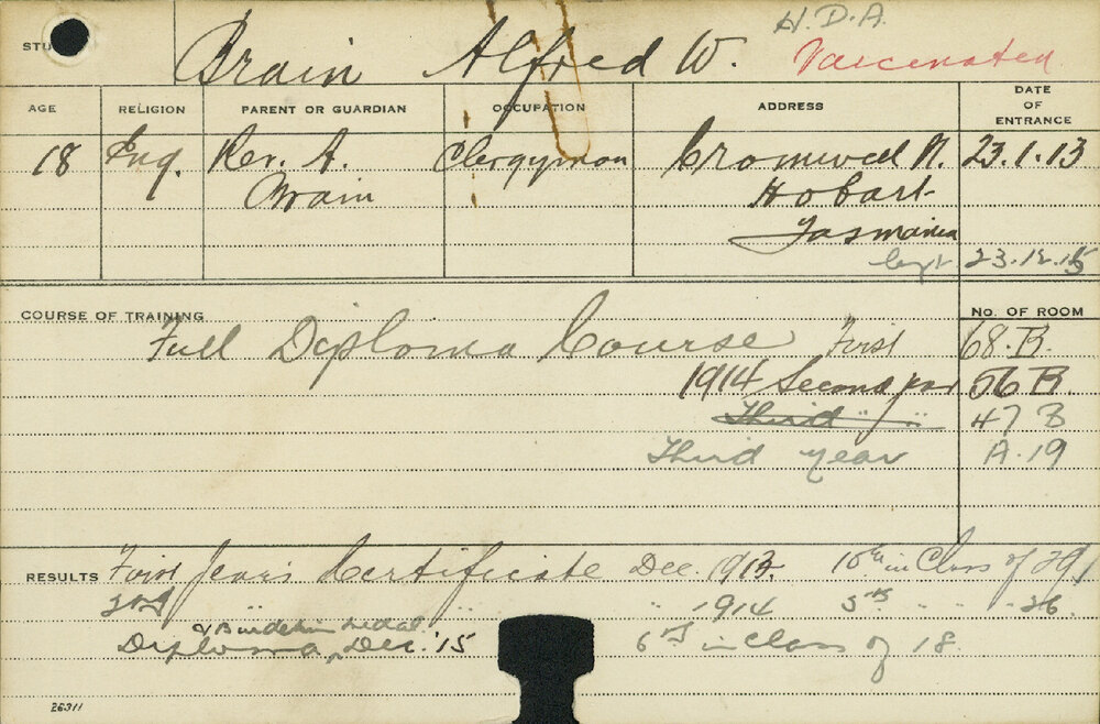 BRAIN, Alfred W (Hawkesbury Diploma of Agriculture (HDA))