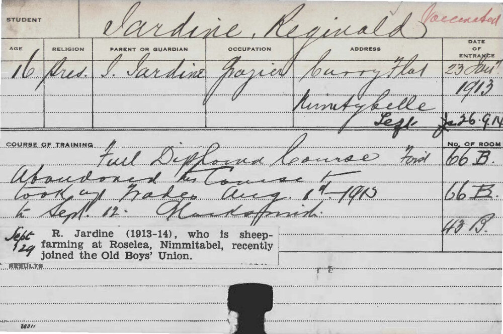 JARDINE, Reginald (Full Diploma Course)