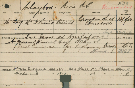 CLAYTON, Eric Elwin Samuel (Hawkesbury Diploma of Agriculture (HDA))