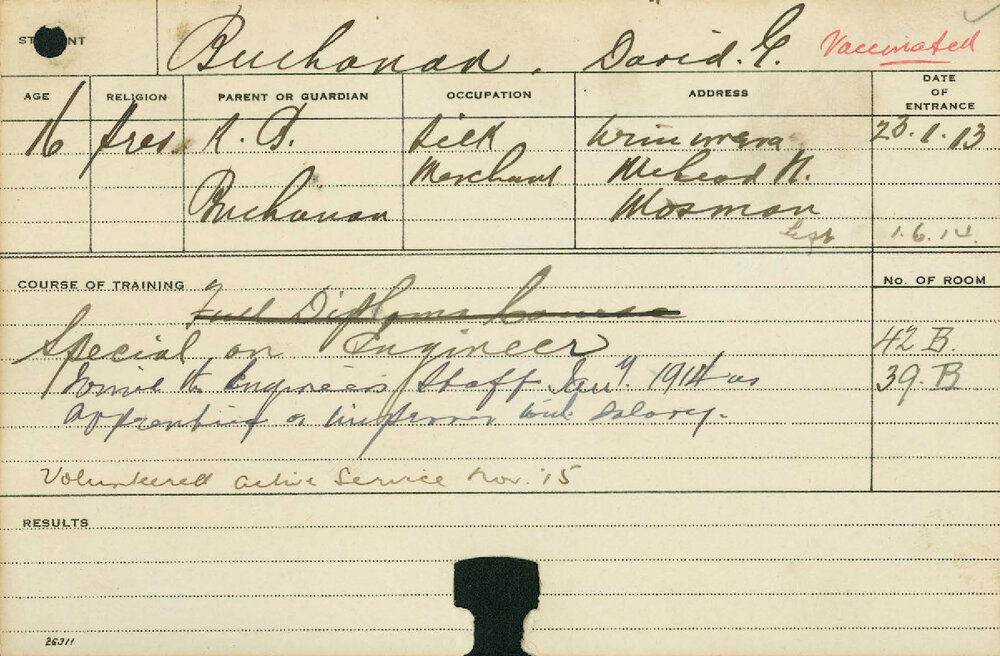 BUCHANAN, David G (Special Course - Engineer)